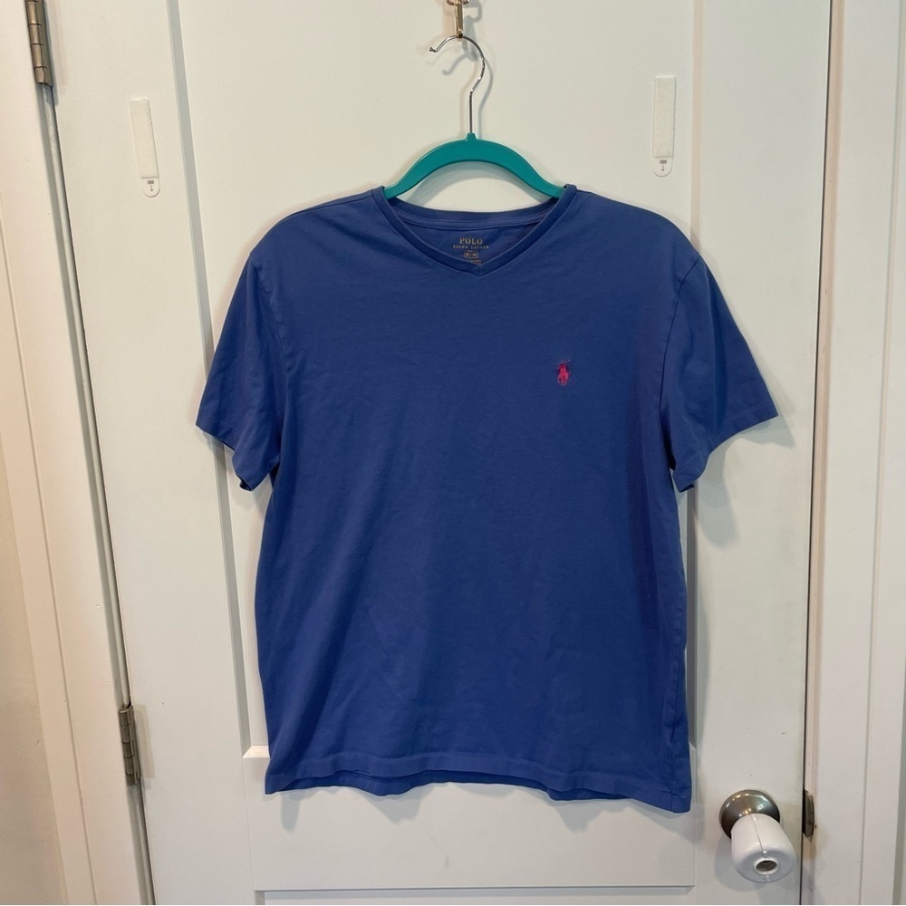 Polo by Ralph Lauren Classic Blue Tee Womens Pink Pony đź’Ż Cotton